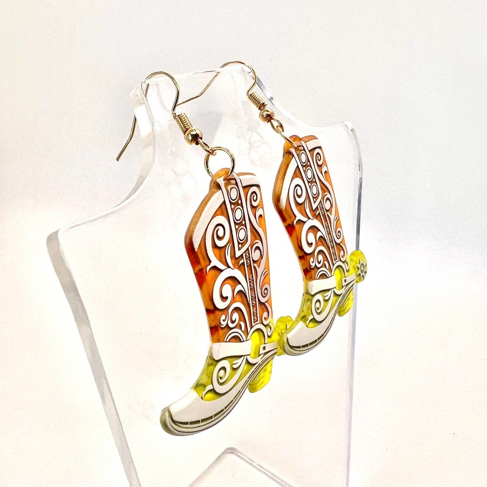 Cowboy Boot Earrings - Cowgirl Earrings - Texas Earrings - Shoe Earrings - Cute - Picture 9 of 11